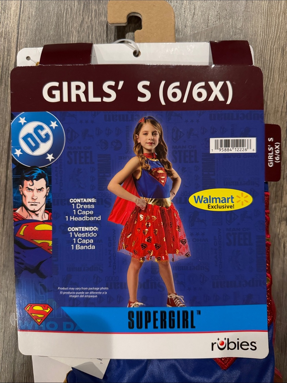 Supergirl Girls' Halloween Costume Dress with Red Cape - Girls' S (6/6X)